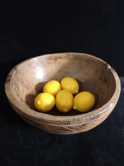 New Pamono Spanish Dug-Out Decorated Shepherd's Bowl in Oak, 1800s