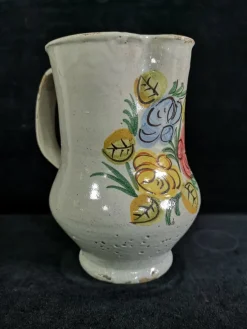 Pamono Spanish Folk Art Ceramic Wine Jug, 1880s><noscript><img width=