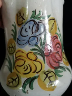 Pamono Spanish Folk Art Ceramic Wine Jug, 1880s><noscript><img width=