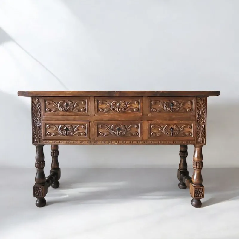 Outlet Pamono Spanish Hand Carved Console Table, 1920s