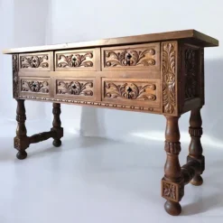 Outlet Pamono Spanish Hand Carved Console Table, 1920s