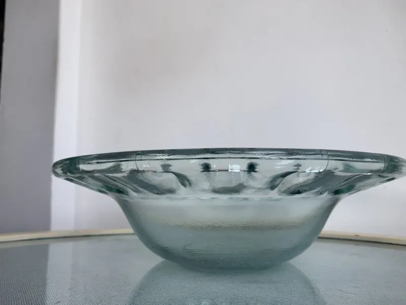 Pamono Spanish Openwork Glass Bowl, 1970s> Bowls