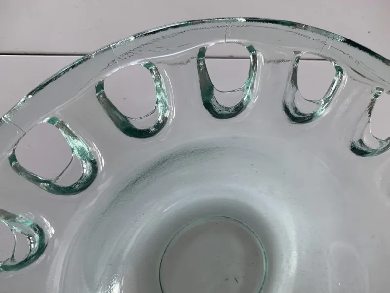 Pamono Spanish Openwork Glass Bowl, 1970s> Bowls