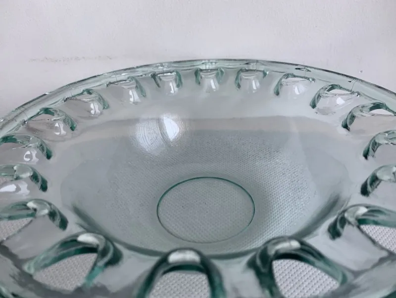 Pamono Spanish Openwork Glass Bowl, 1970s> Bowls