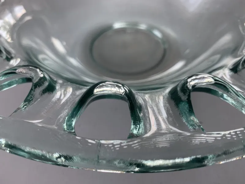 Pamono Spanish Openwork Glass Bowl, 1970s> Bowls