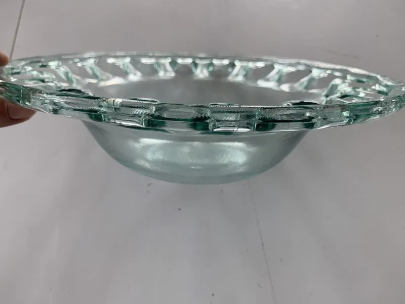 Pamono Spanish Openwork Glass Bowl, 1970s> Bowls
