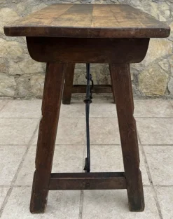 Outlet Pamono Spanish Refectory Table and Iron Stretcher, 18th Century