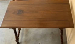 Sale Pamono Spanish Side Table with Carved Turned Legs and Double Stretcher, 1890s