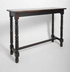 Discount Pamono Spanish Turned Ebonised Wood Console Table, 19th Century