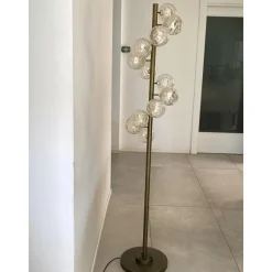 Pamono Spheres with Gold Murano Glass Burnished Floor Lamp by Simoeng> Floor Lamps