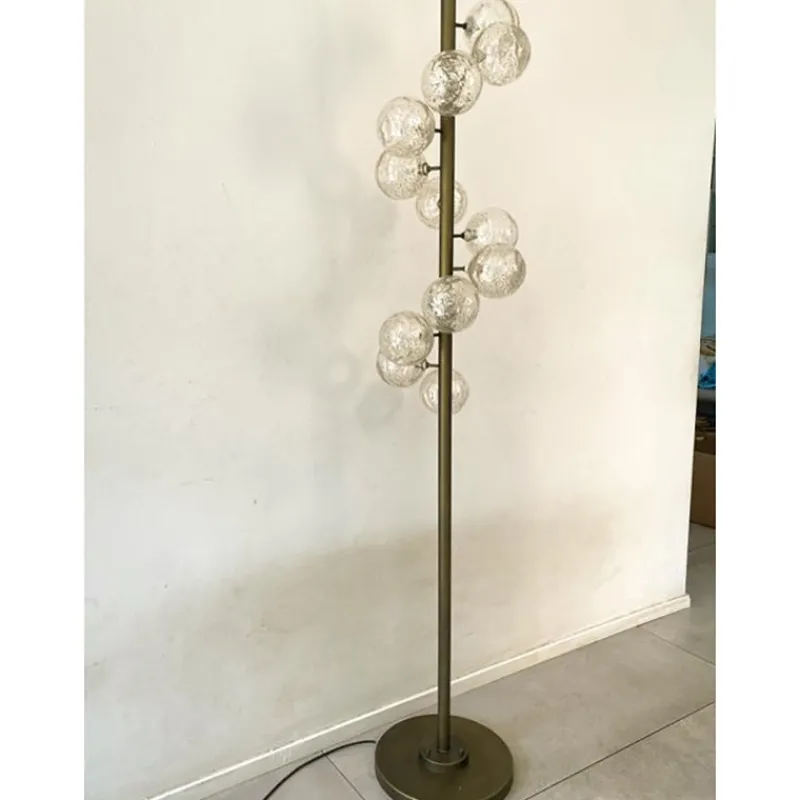 Pamono Spheres with Gold Murano Glass Burnished Floor Lamp by Simoeng> Floor Lamps