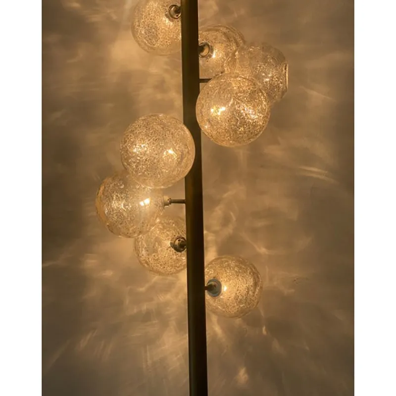 Pamono Spheres with Gold Murano Glass Burnished Floor Lamp by Simoeng> Floor Lamps