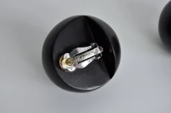 Online Pamono Spherical Black Ear-Clips in Ebony from Monies, Denmark, 2000s, Set of 2