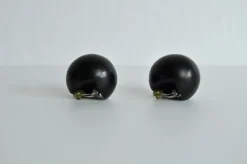 Online Pamono Spherical Black Ear-Clips in Ebony from Monies, Denmark, 2000s, Set of 2
