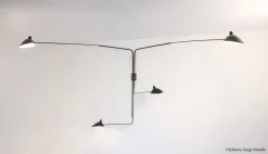 New Pamono Spider 5 Still Arms Sconce by Serge Mouille
