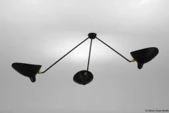 New Pamono Spider Ceiling Lamp with 3 Arms by Serge Mouille