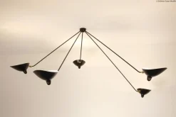New Pamono Spider Ceiling Lamp with 3 Arms by Serge Mouille
