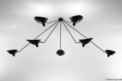 New Pamono Spider Ceiling Lamp with 3 Arms by Serge Mouille