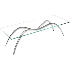 Pamono Spider Coffee Table in Crystal Glass and Steel by Barberini & Gunnell> Tables