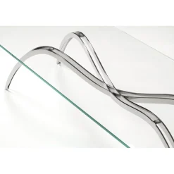 Pamono Spider Coffee Table in Crystal Glass and Steel by Barberini & Gunnell><noscript><img width=