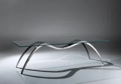 Pamono Spider Coffee Table in Crystal Glass and Steel by Barberini & Gunnell><noscript><img width=