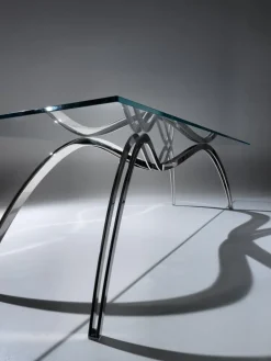 Pamono Spider Coffee Table in Crystal Glass and Steel by Barberini & Gunnell><noscript><img width=