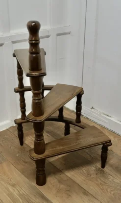 Pamono Spiral Library Steps with Turned Supports, 1960s><noscript><img width=