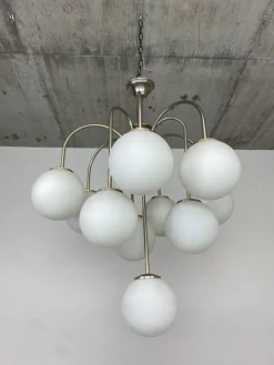 Pamono Sputnik Chandelier attributed to Jaroslav Bejvl for Kamenický Šenov, 1940s><noscript><img width=
