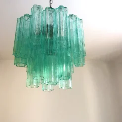 Online Pamono Sputnik Chandelier in Light Green Murano Glass from Simoeng