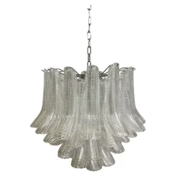 Pamono Sputnik Chandelier with Clear Seghettata Italian Glass by Simoeng> Ceiling Lights