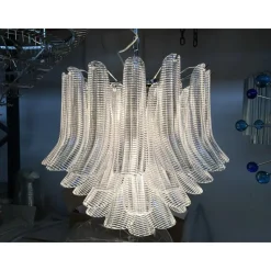 Pamono Sputnik Chandelier with Clear Seghettata Italian Glass by Simoeng><noscript><img width=