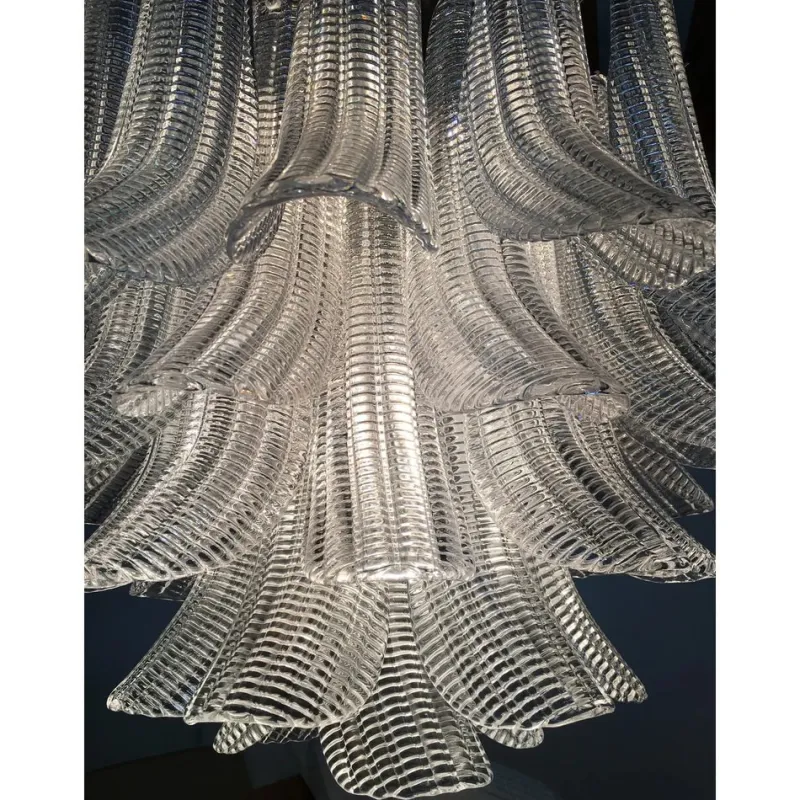 Pamono Sputnik Chandelier with Clear Seghettata Italian Glass by Simoeng> Ceiling Lights