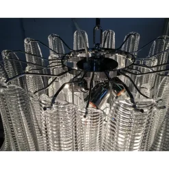 Pamono Sputnik Chandelier with Clear Seghettata Italian Glass by Simoeng><noscript><img width=