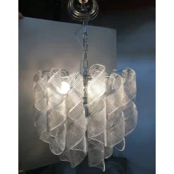 Pamono Sputnik Chandelier with Swirling Italian Glass by Simoeng> Ceiling Lights