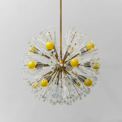 Pamono Sputnik Flocon 12-Light Chandelier, 1960s> Ceiling Lights