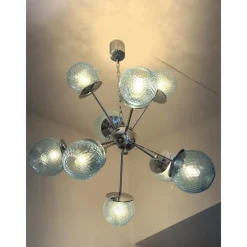 Pamono Sputnik Light-Blue Ballotton Murano Glass Chandelier by Simoeng><noscript><img width=