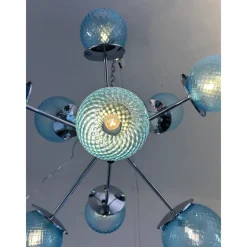 Pamono Sputnik Light-Blue Ballotton Murano Glass Chandelier by Simoeng><noscript><img width=