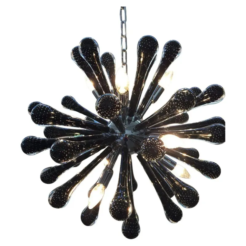 Pamono Sputnik Pendant with Black Drops with Bubbles Inside by Simoeng> Ceiling Lights