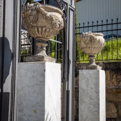 Pamono Square Carrara Marble Pedestals, Set of 2><noscript><img width=