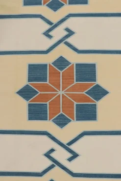Pamono Square Dhurrie Rug in Cream from R&K Principal Jahanshah Nazmiyal><noscript><img width=