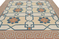 Pamono Square Dhurrie Rug in Cream from R&K Principal Jahanshah Nazmiyal><noscript><img width=