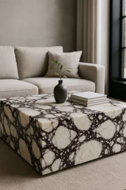 Hot Pamono Square Marble Coffee Table in Calacatta Viola Marble by Andrea Grasso