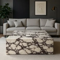 Hot Pamono Square Marble Coffee Table in Calacatta Viola Marble by Andrea Grasso