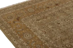 New Pamono Square Rug in Beige-Brown Floral Patterns from R&K Principal Jahanshah Nazmiyal