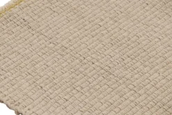 Hot Pamono Square Rug with Textural Cream and Yellow Stripes from R&K Principal Jahanshah Nazmiyal