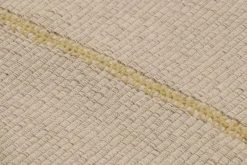 Hot Pamono Square Rug with Textural Cream and Yellow Stripes from R&K Principal Jahanshah Nazmiyal