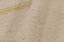 Hot Pamono Square Rug with Textural Cream and Yellow Stripes from R&K Principal Jahanshah Nazmiyal