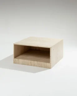 Pamono Square Travertine Coffee Table, 1970s> Coffee & Side Tables