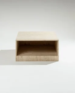 Pamono Square Travertine Coffee Table, 1970s><noscript><img width=