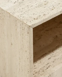 Pamono Square Travertine Coffee Table, 1970s><noscript><img width=